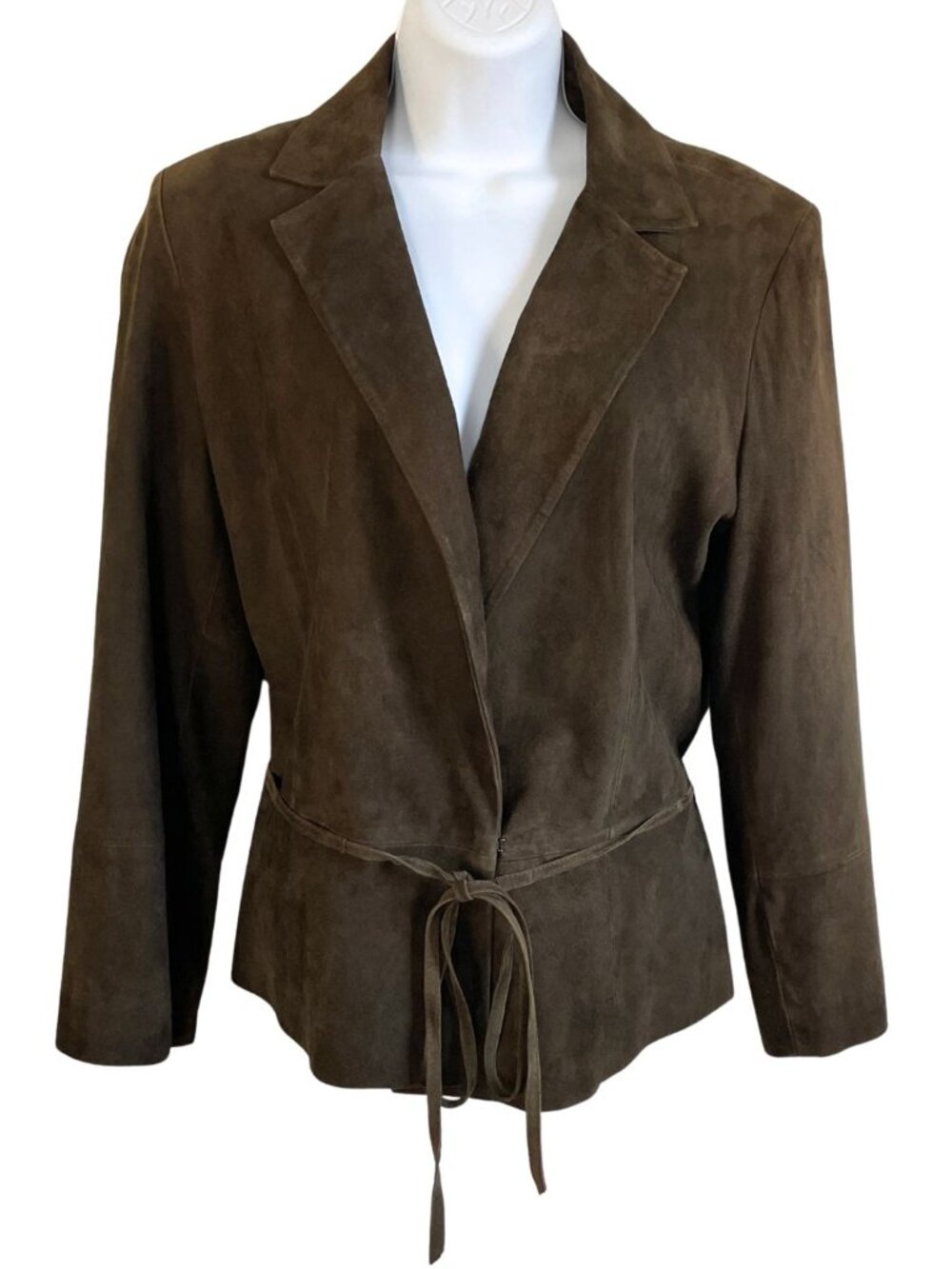 Vintage Brooks Brothers 100% Goat Suede Tie-Waist Blazer Jacket Brown Sz 10